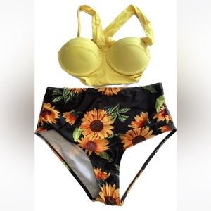 Two Piece Sunflower Swimsuit